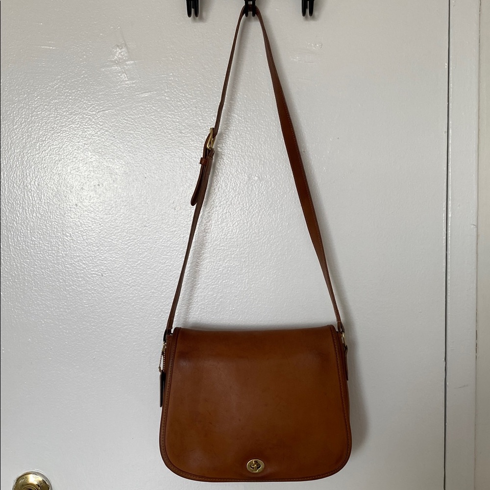 Coach Brown Leather Crossbody Saddle Bag